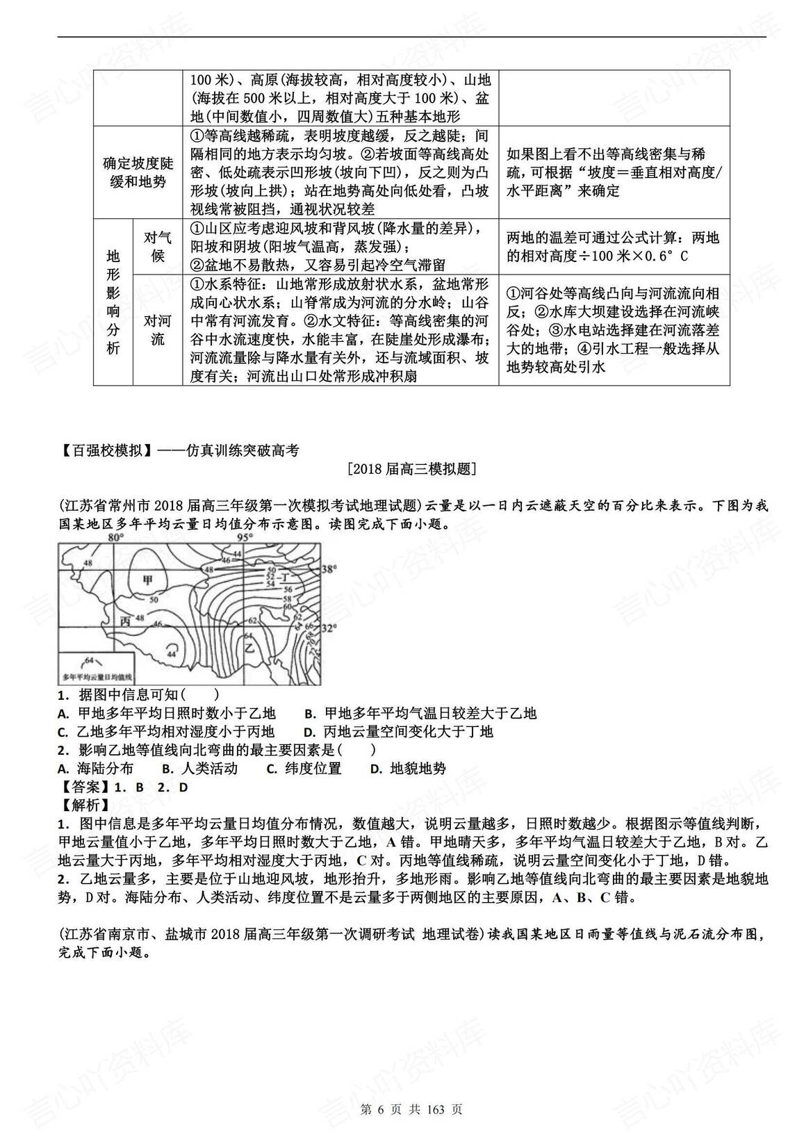 高中地理-高考地理备考100日闯关插图高中地理5