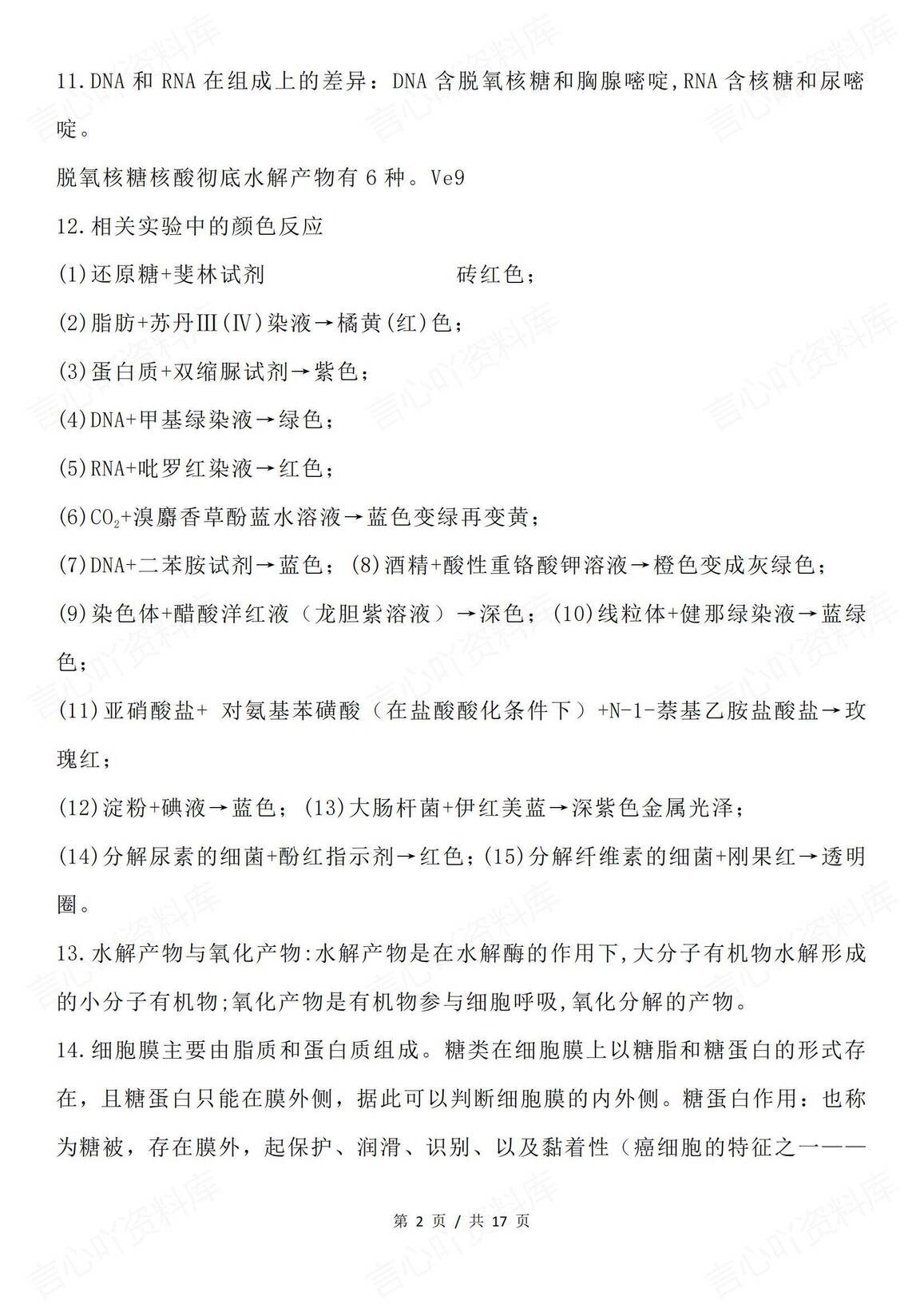 高中生物-高考考前强化记背知识点插图高中生物1