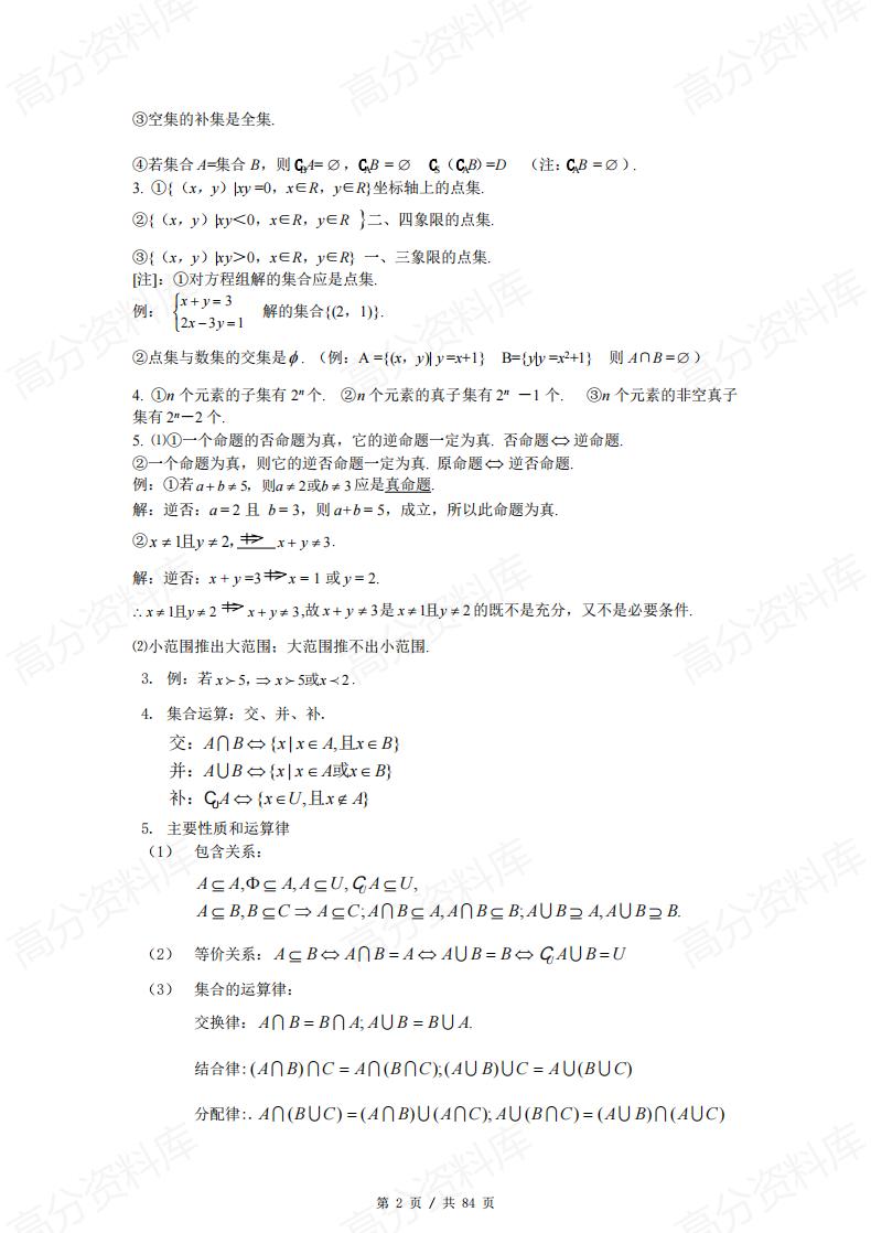 高中数学-一轮复习高考数学知识点总结插图高中数学1