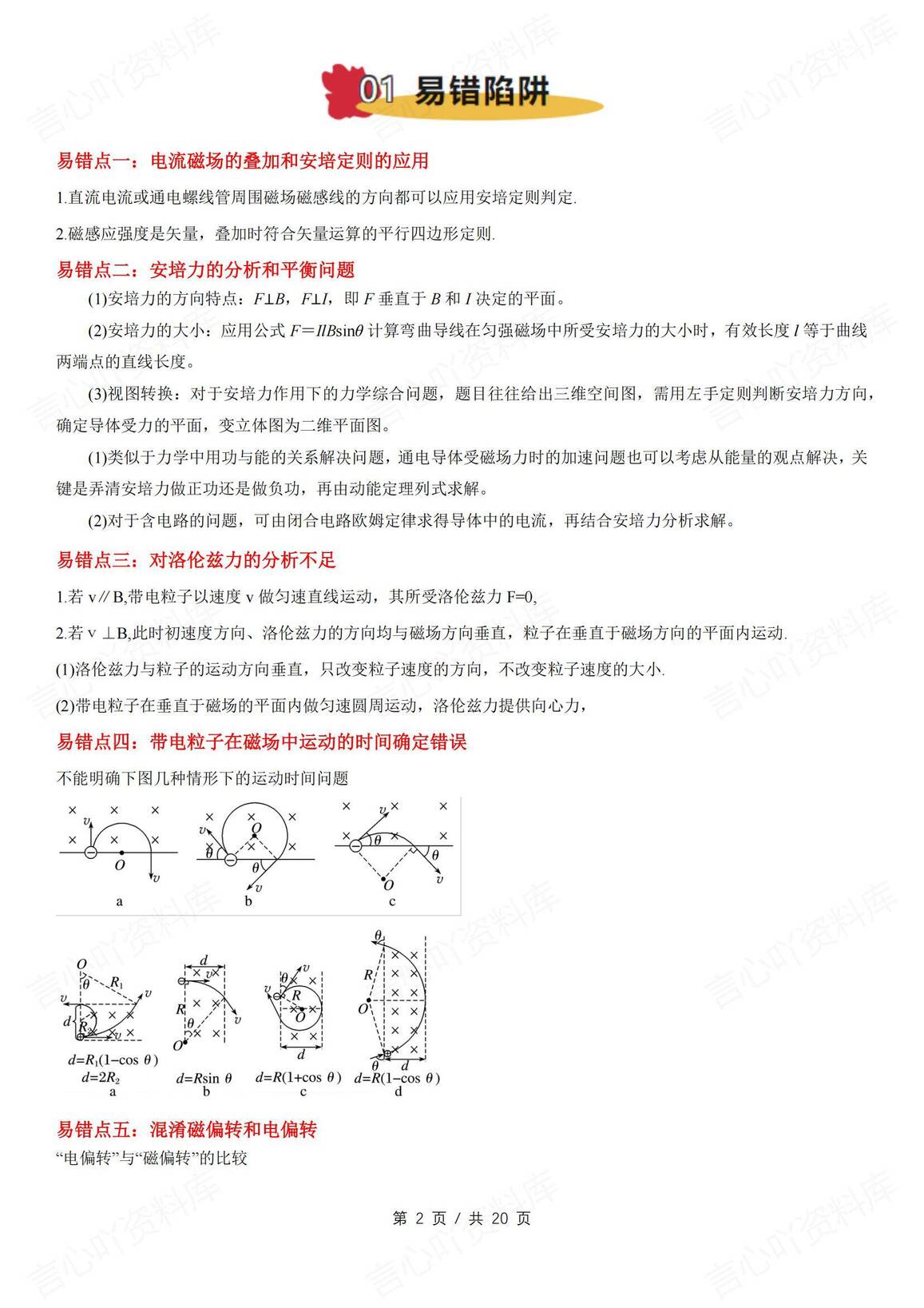 高中物理-高考易错点-带电粒子在磁场中的运动与临界问题插图高中物理1