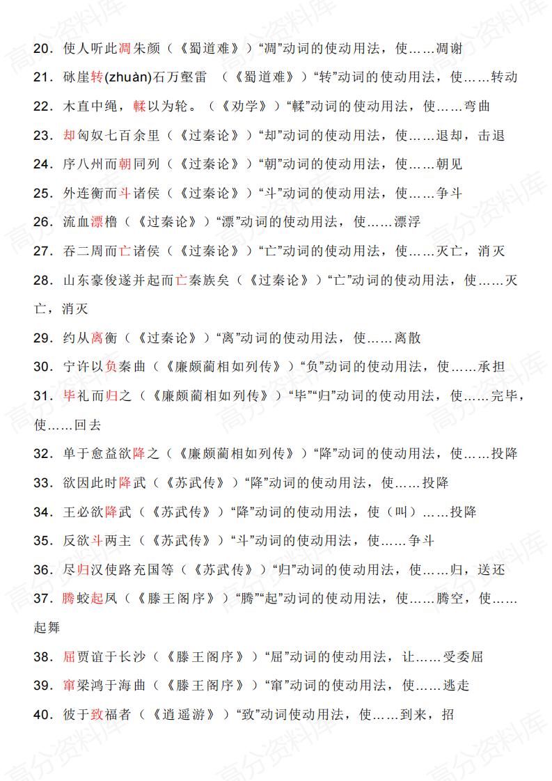 高中语文-高中语文五本教材词类活用分类整理插图高中语文7