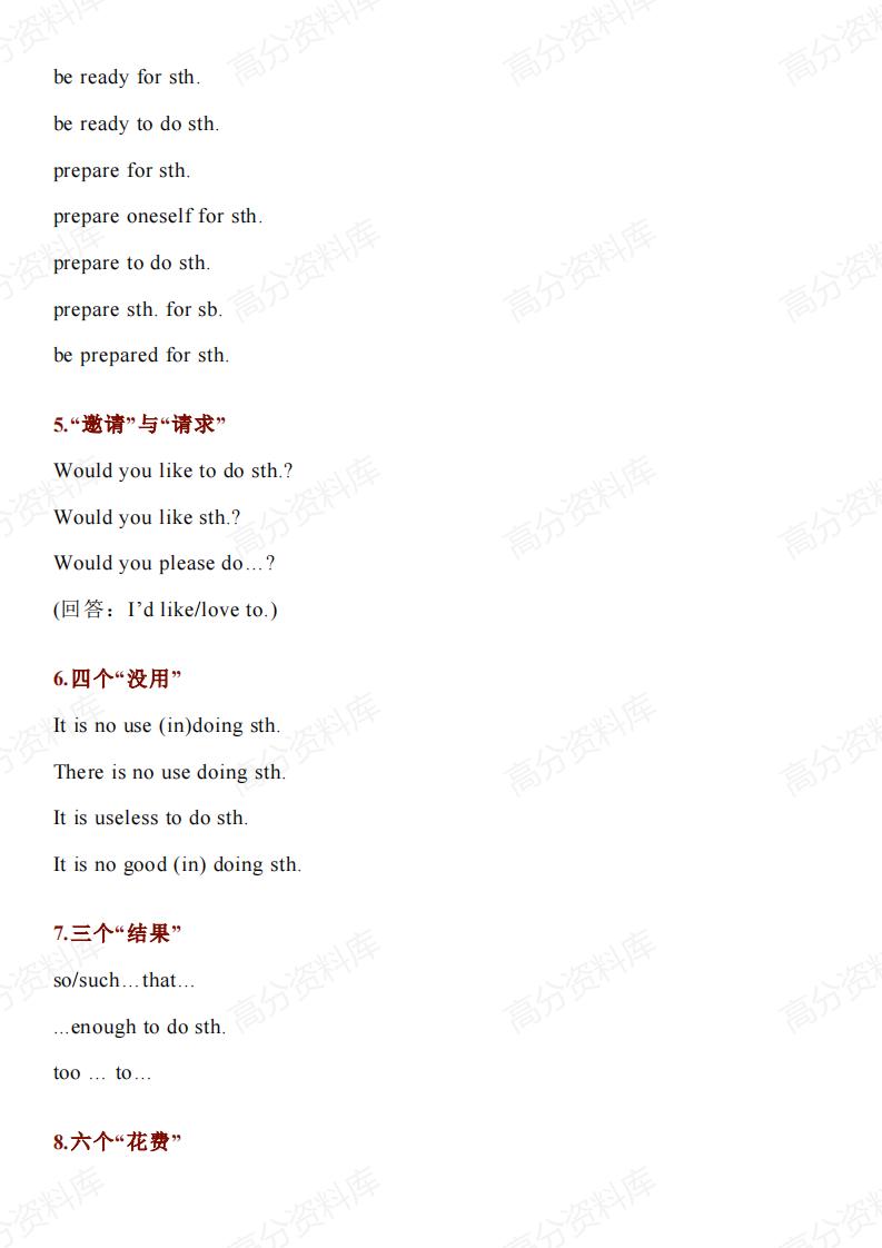 高中英语-9类过渡词+30组同义表达+100句俗语-726插图高中英语5