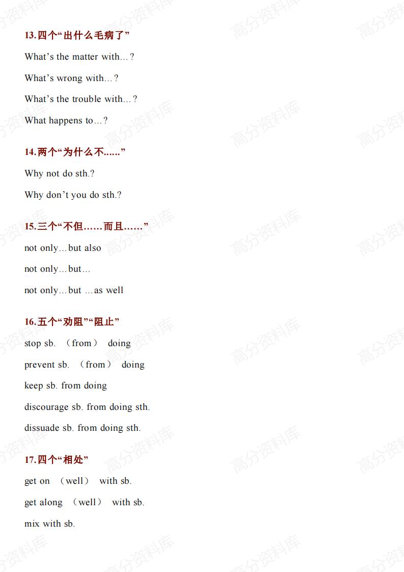 高中英语-9类过渡词+30组同义表达+100句俗语-726插图高中英语7