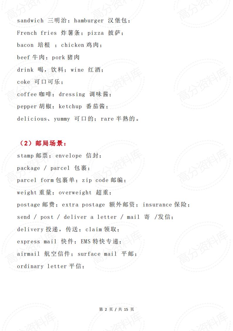 高中英语-21个场景6000个英语词汇总结插图高中英语1