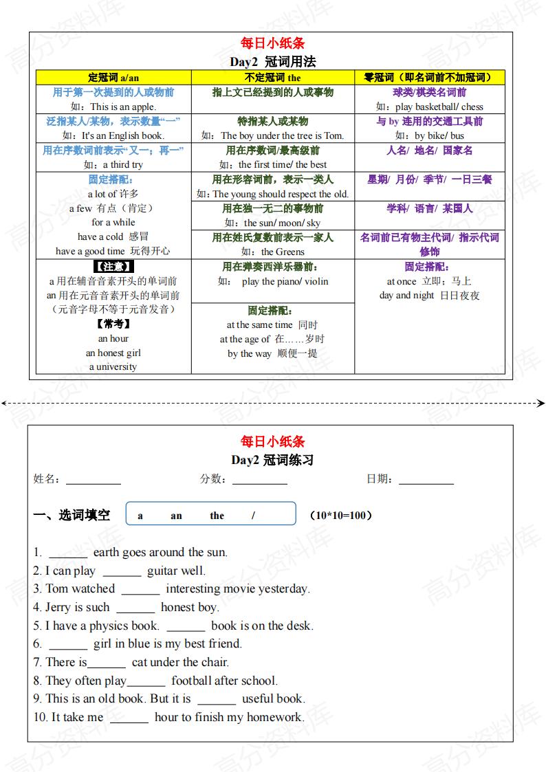 高中英语-语法每日小纸条插图高中英语2