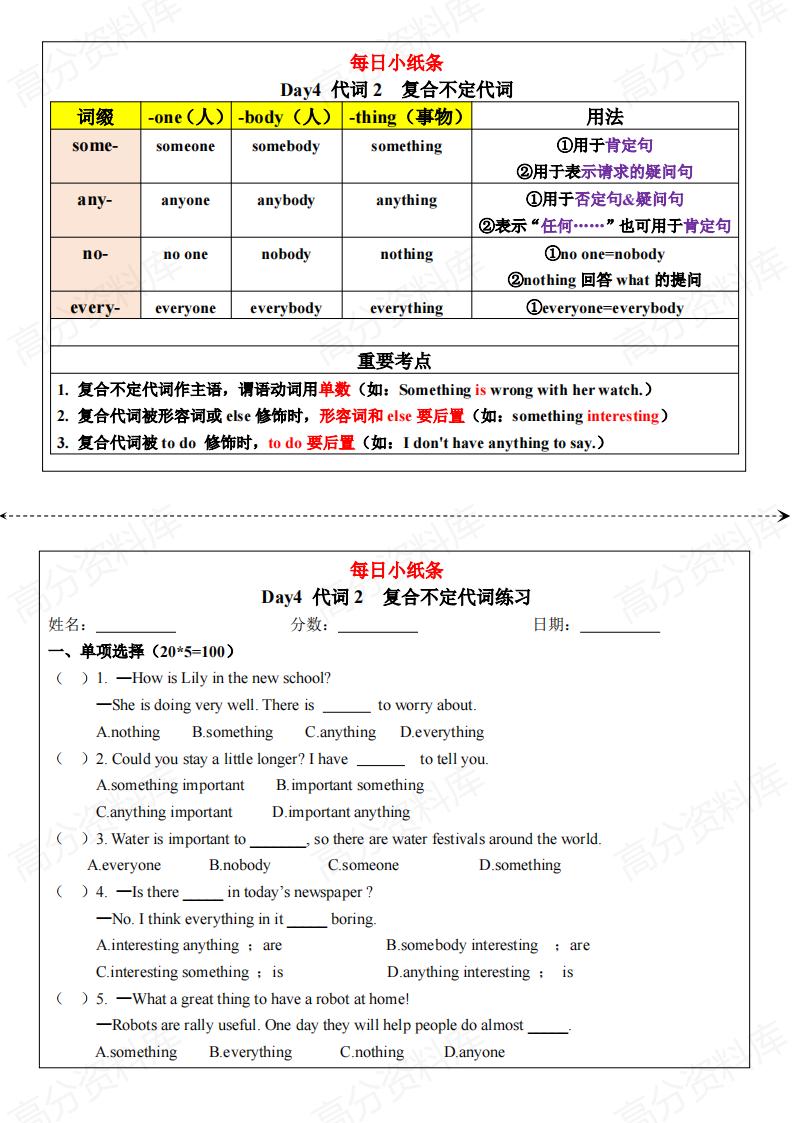 高中英语-语法每日小纸条插图高中英语6