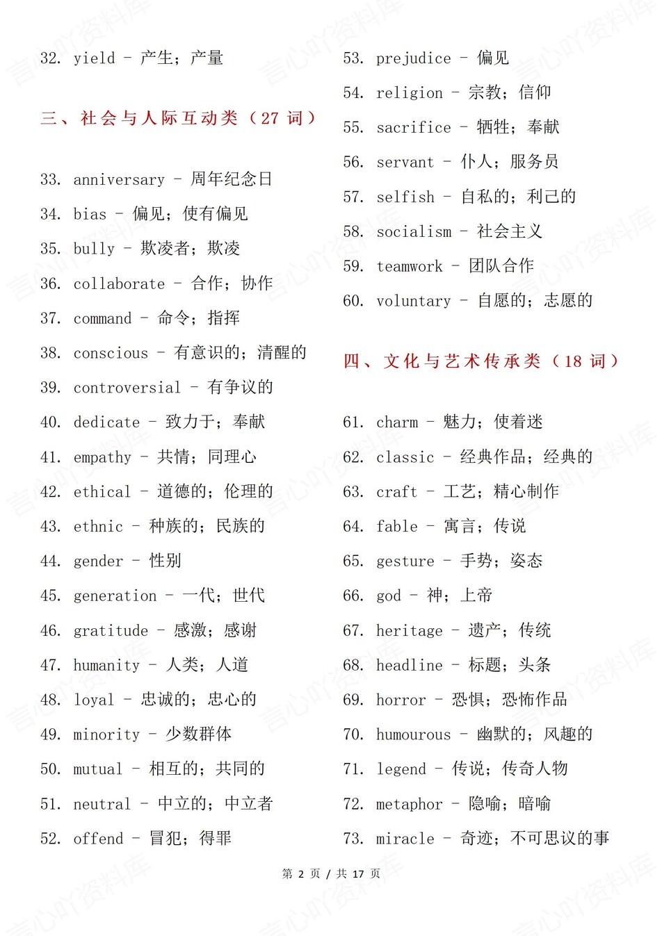 高中英语-25版课标词汇新增单词表归纳插图高中英语1