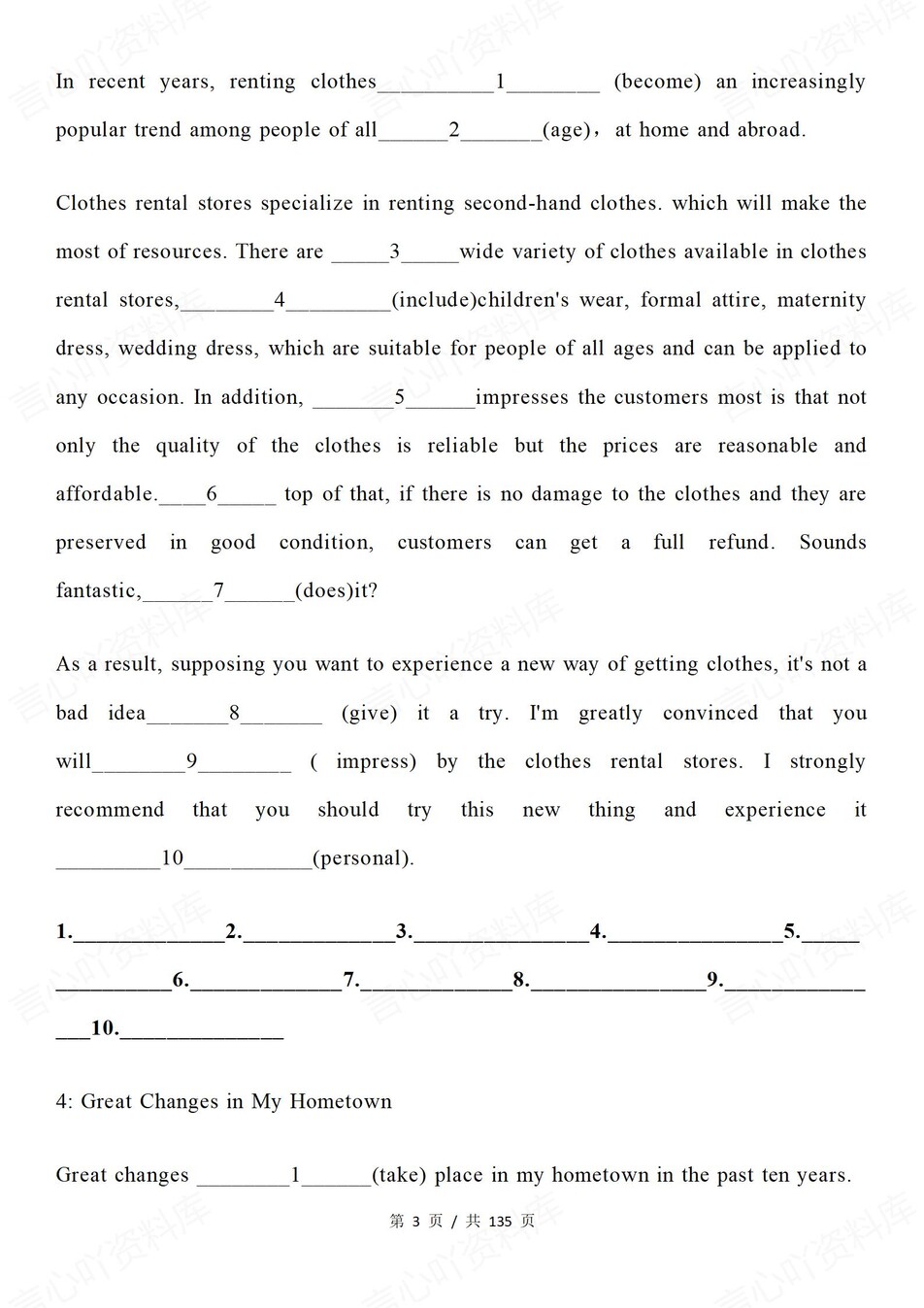 高中英语-50篇语法填空例题训练含答案翻译插图高中英语2