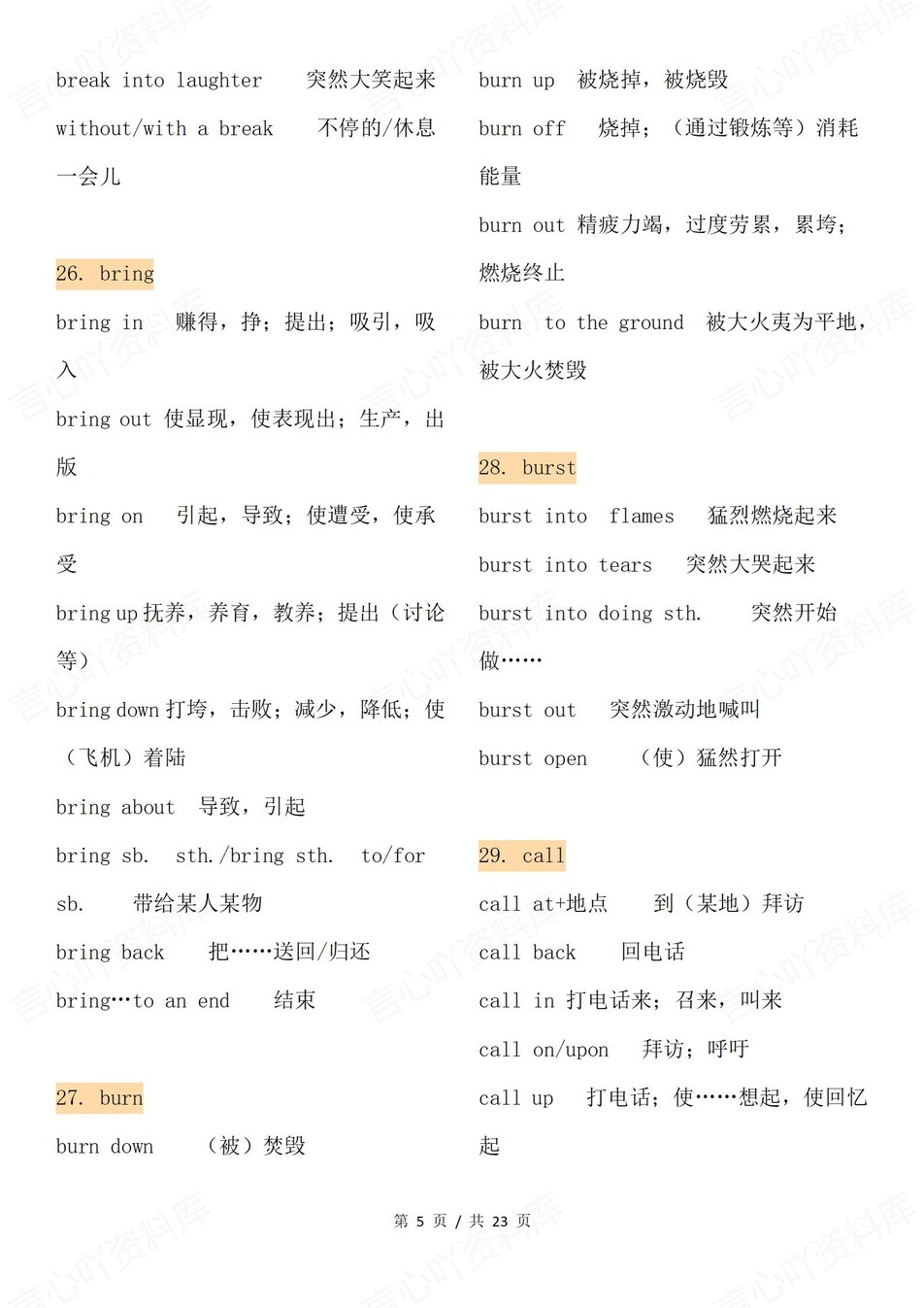 高中英语-107组常考易考核心短语汇总插图高中英语4