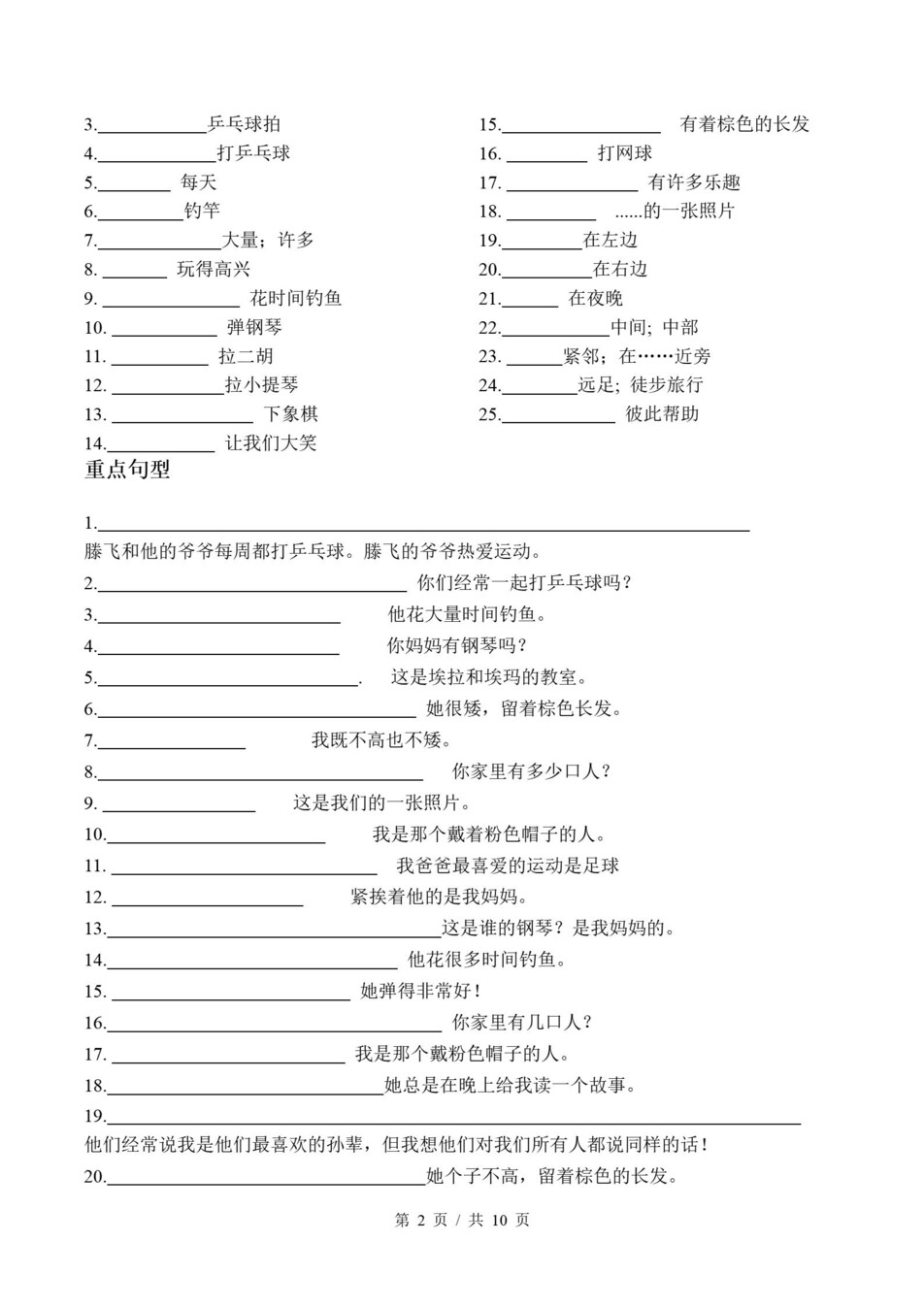 初中英语-七上人教版期末考点清单新教材初一上复习试卷插图初中考点专项2