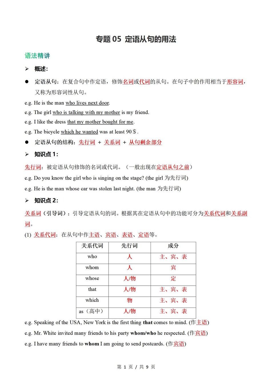 初中英语-九上人教版期末知识清单新版初三上复习试卷插图初中考点专项4