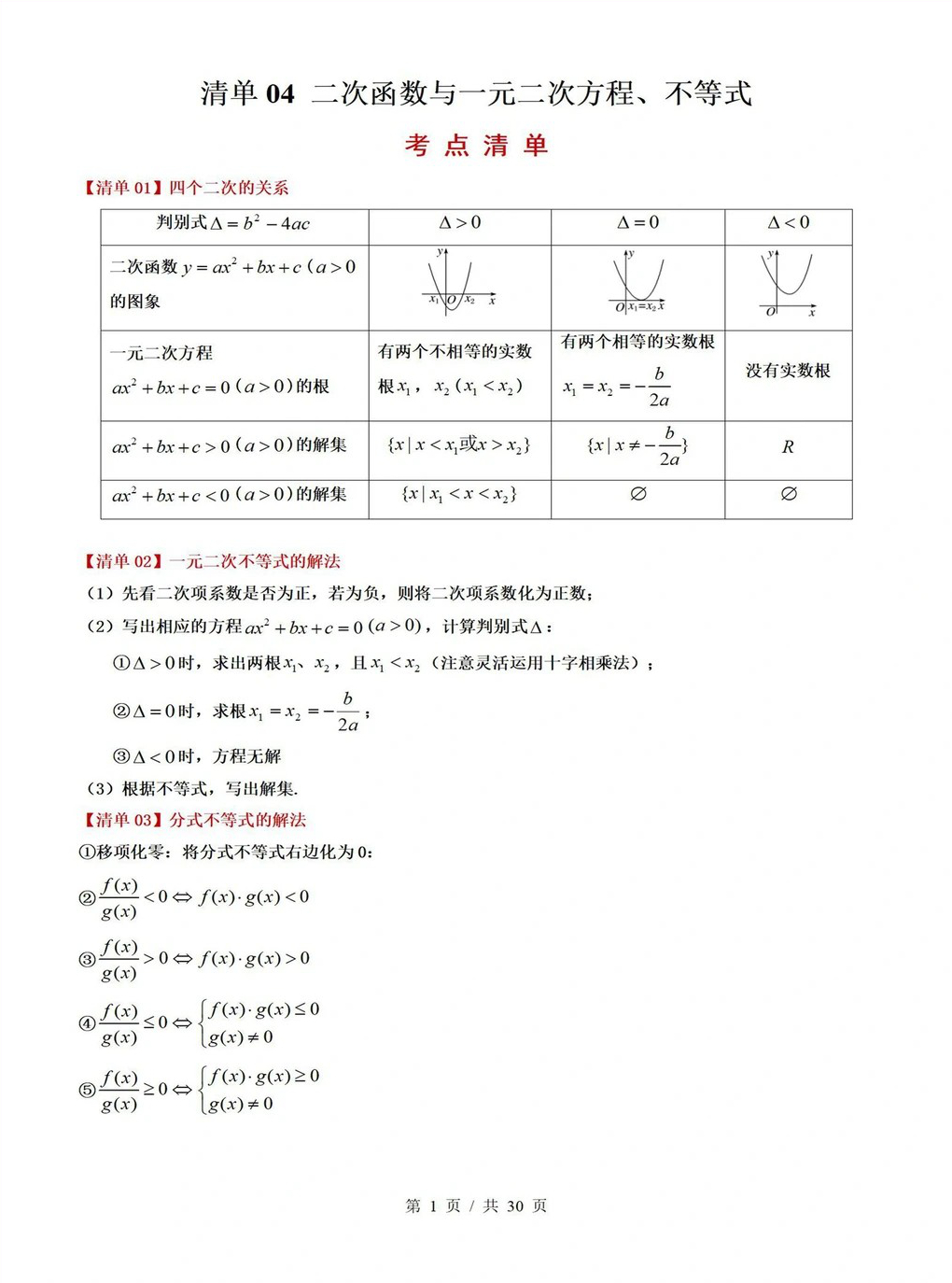高中数学 | 高一上期末考点梳理知识清单人教版插图高中考点专项4