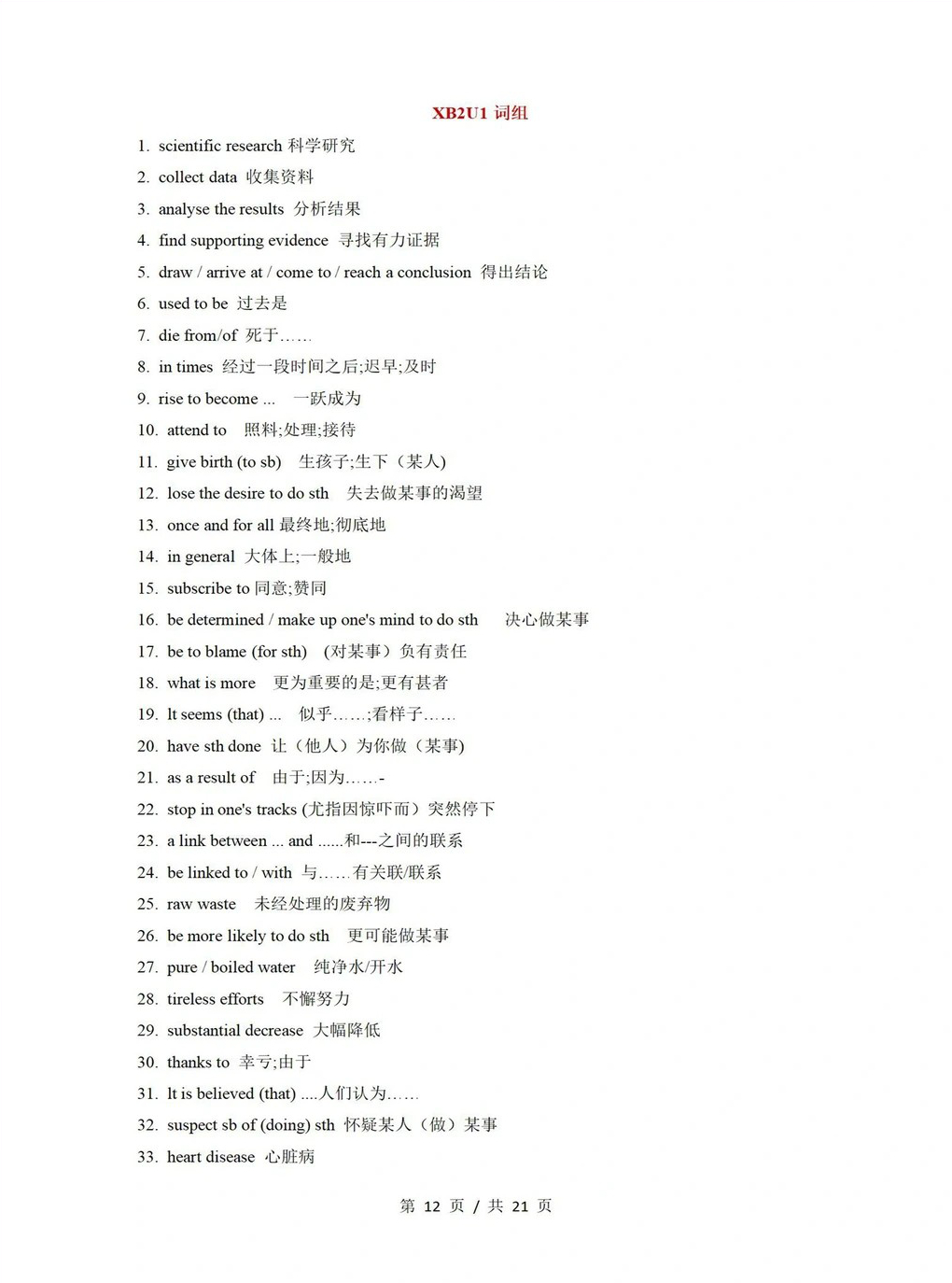 高中英语 | 高二上期末考点梳理知识清单人教版插图高中考点专项5