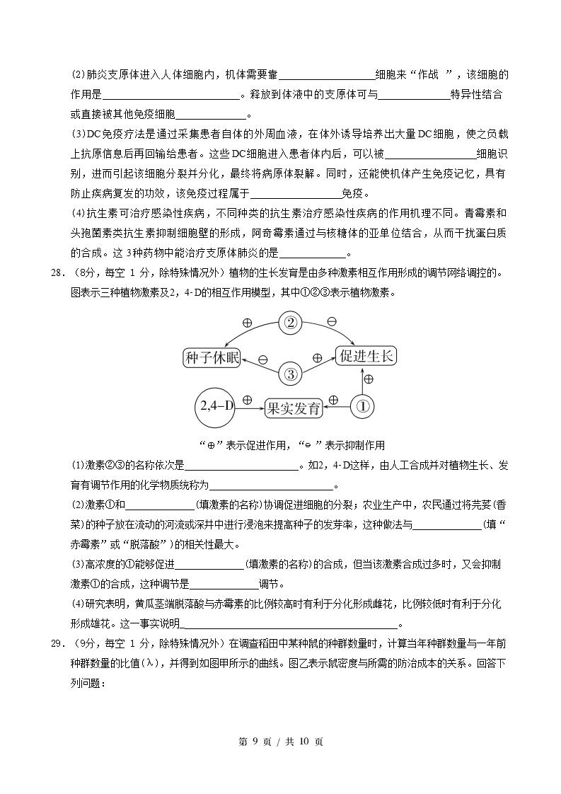 高中生物-高二上学期末考试卷人教版答案解析插图同步试卷专项3