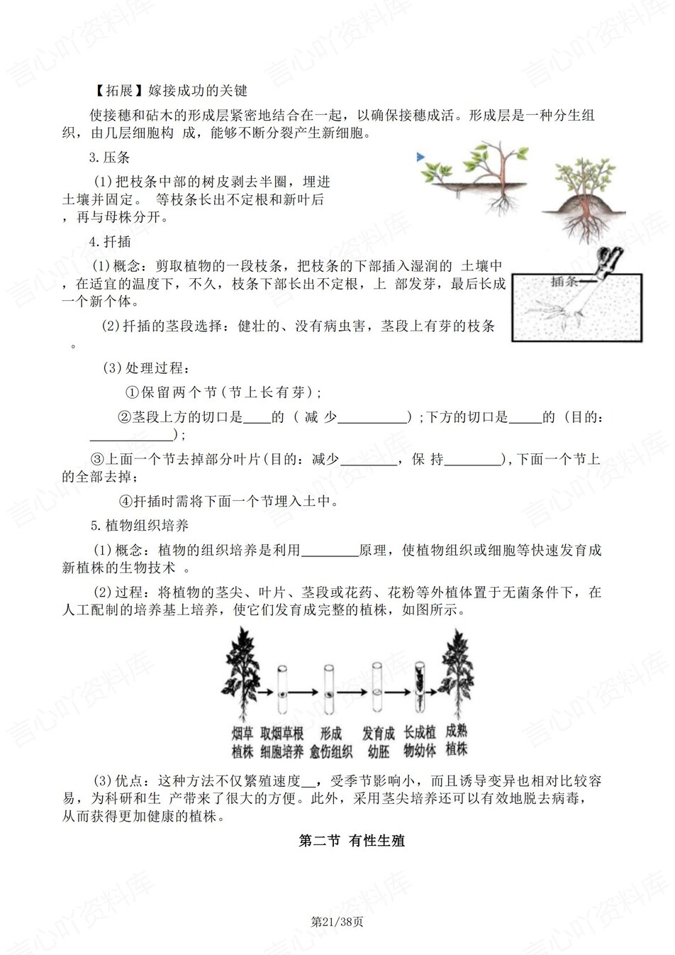 初中生物-八年级下1-4章知识清单背记新教材初二下册插图初中生物7