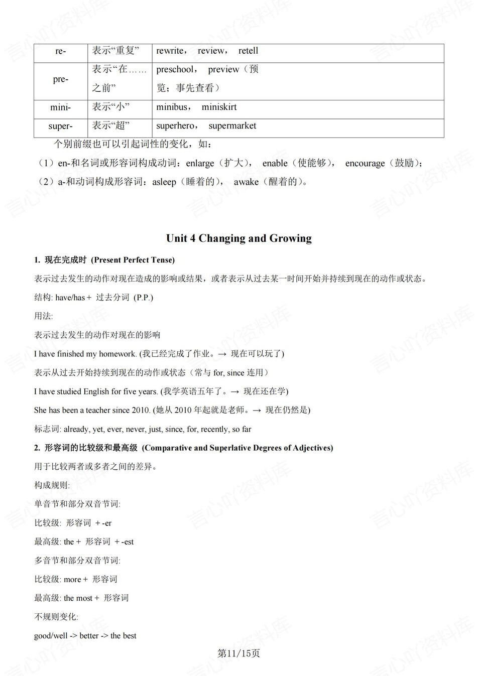 初中英语-八年级上仁爱版单元语法知识总结新教材初二上册插图初中英语5