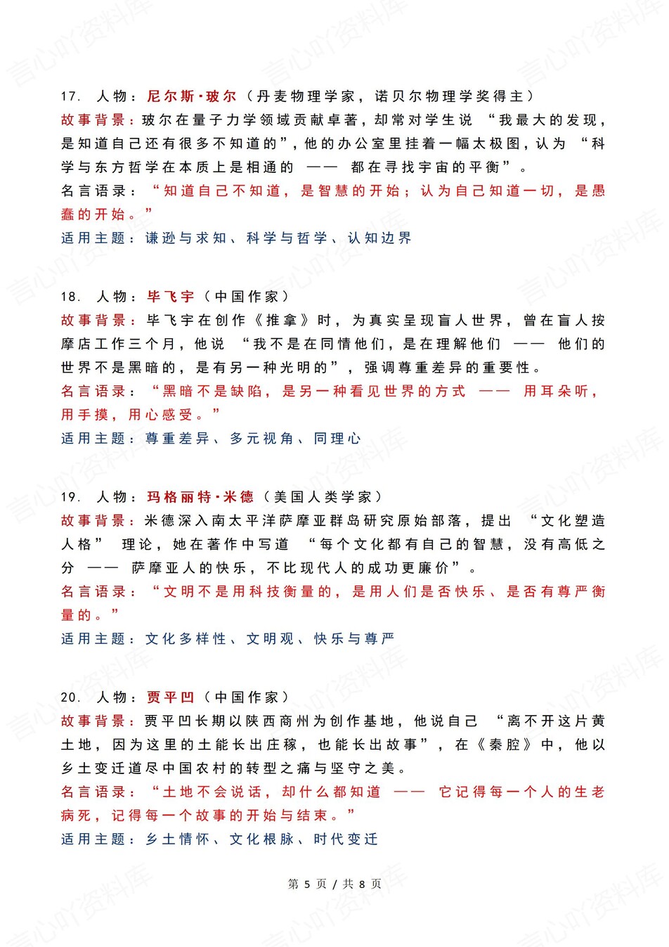 高中语文-思辨素材30组精选人物名言语录（全）插图高中语文4