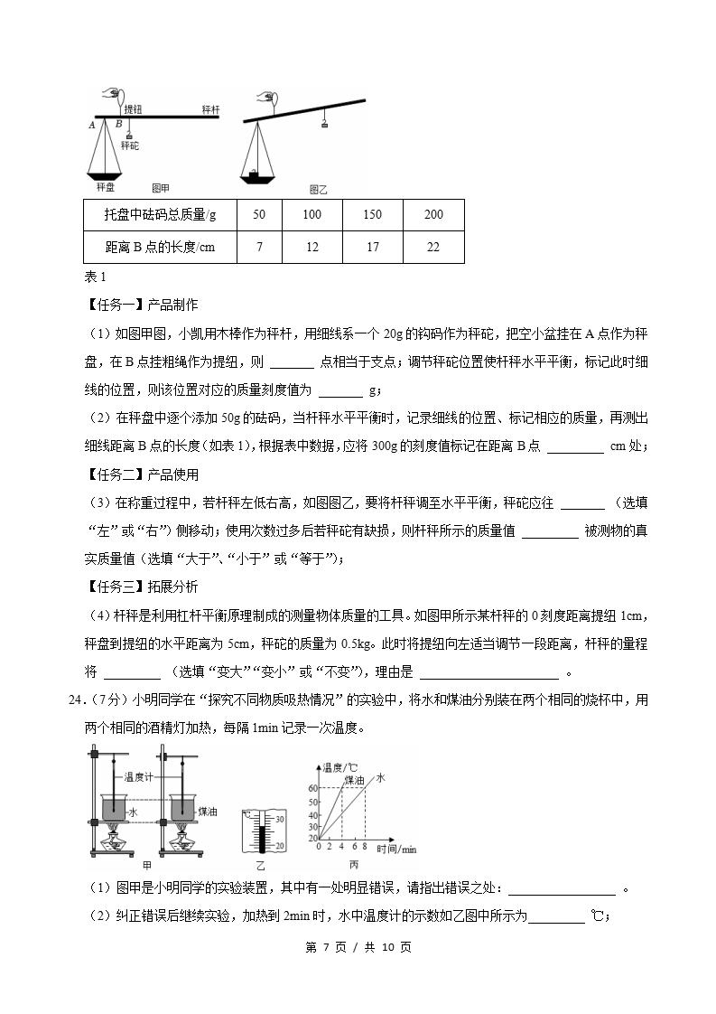初中物理-新九年级上学期末考试卷苏科版答案解析插图同步试卷专项2