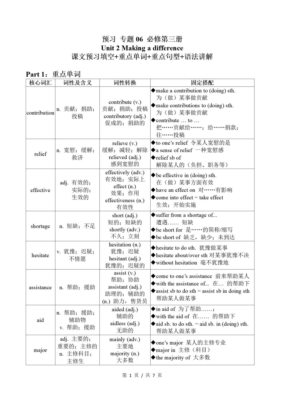 高中英语-高一寒假知识归纳衔接预习练习外研版插图同步讲义专项4