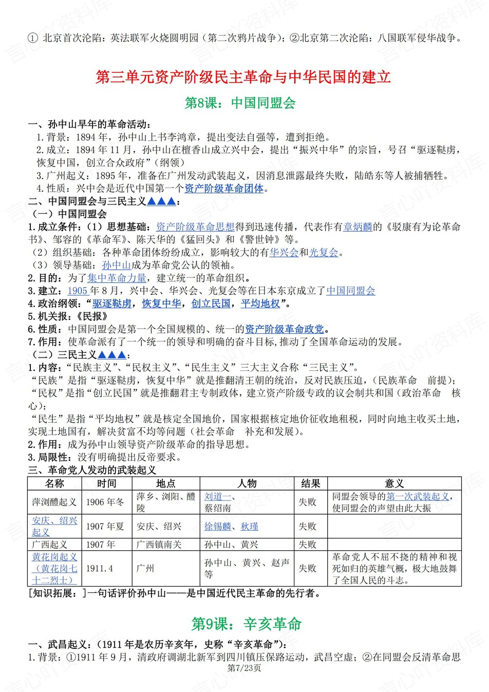 初中历史-八年级上教材全册知识要点汇总新教材初二上专项复习插图初中历史4