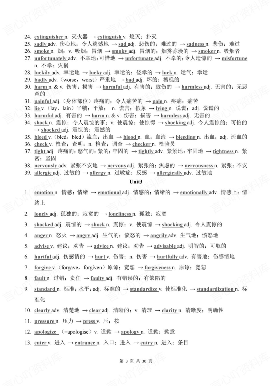 初中英语-八年级下人教版单元词性转换背默新教材初二下预习插图初中英语2