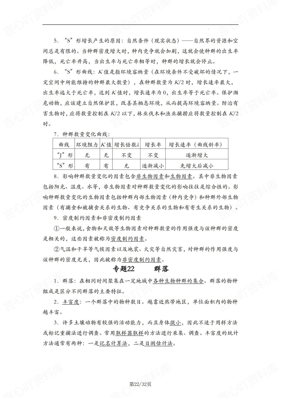 高中生物-结论语句30专题知识内容汇编插图高中生物7