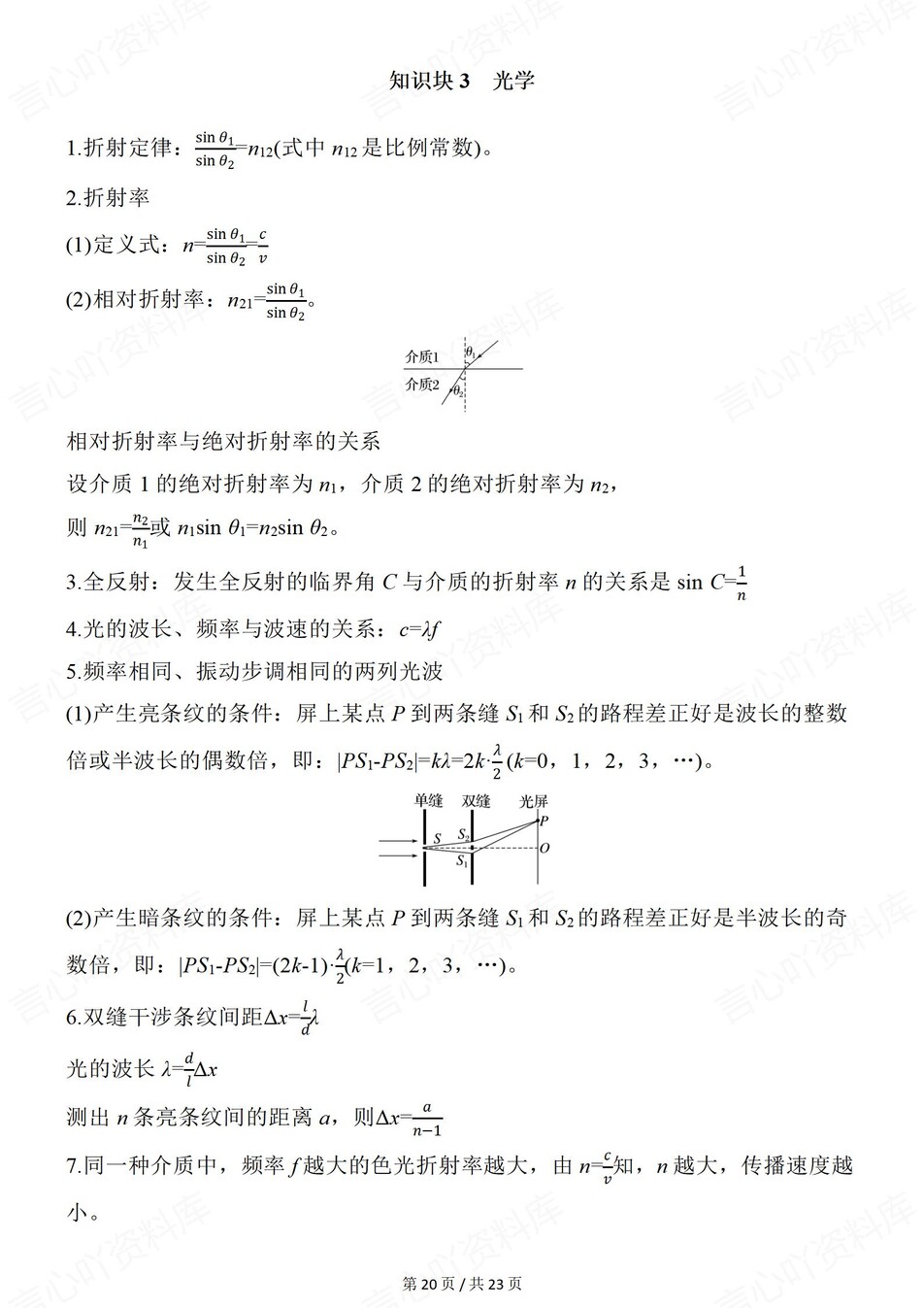 高中物理-规律公式5大知识板块汇编力学/电磁学/光学插图高中物理8