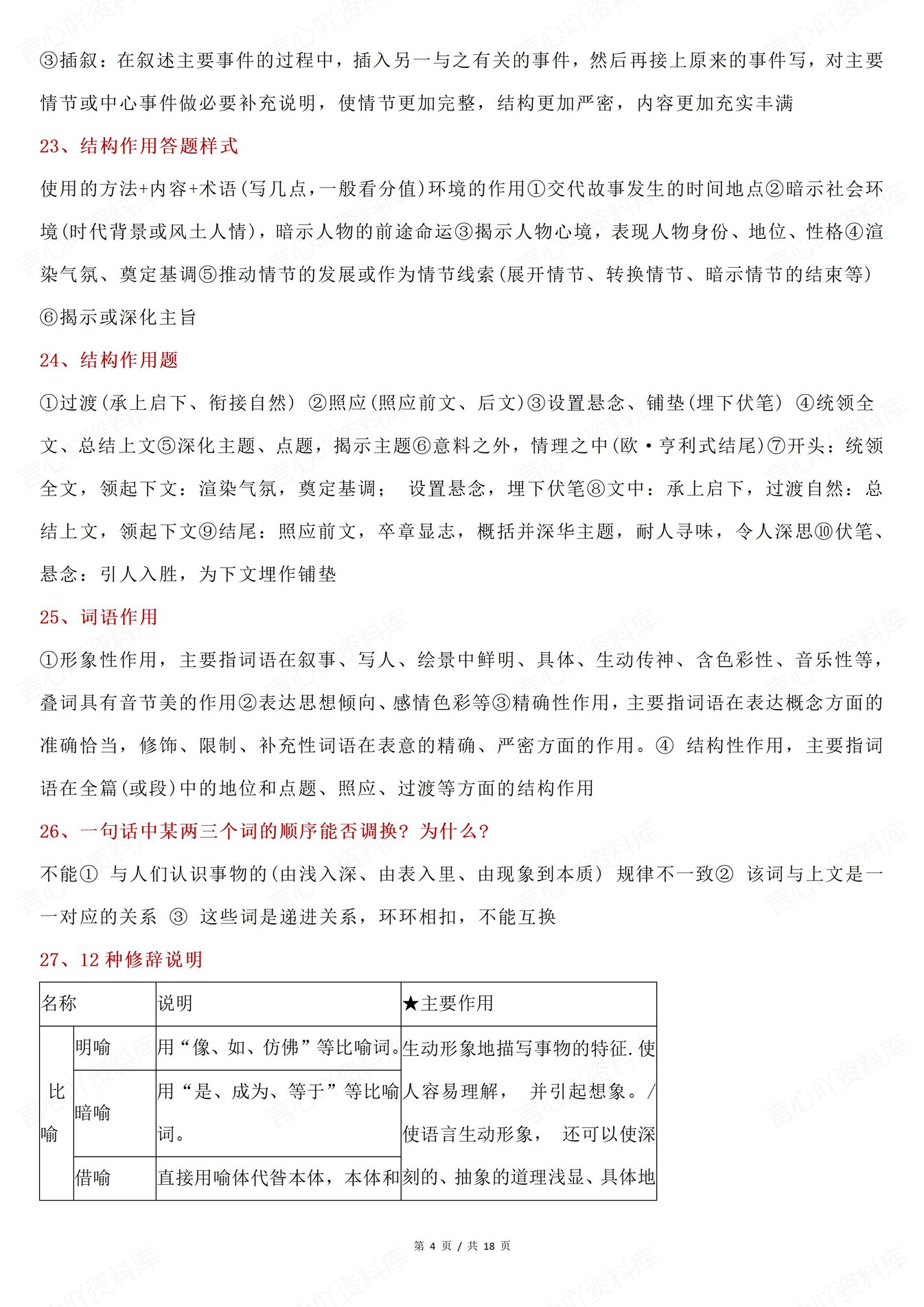 高中语文-高考复习55个全面答题技巧方法插图高中语文4