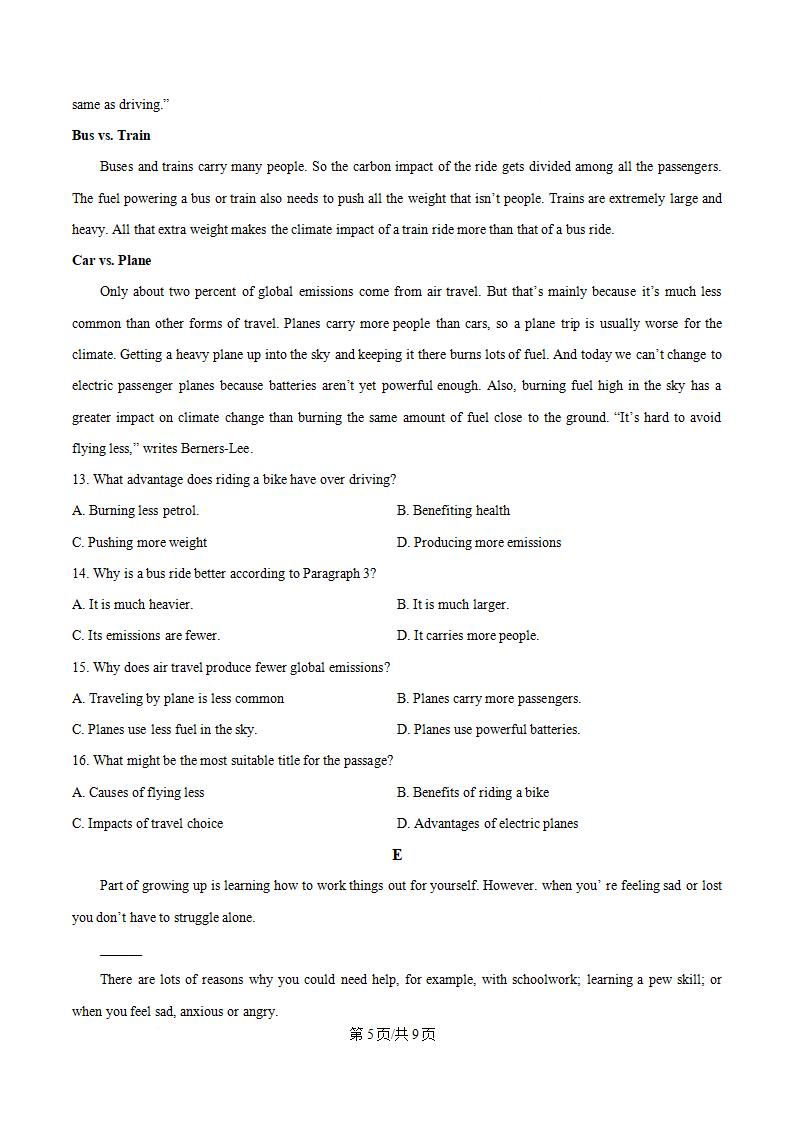 江苏省2024年高中学业水平合格性考试英语真题试卷答案解析学考会考春考高考插图历年学考真题3