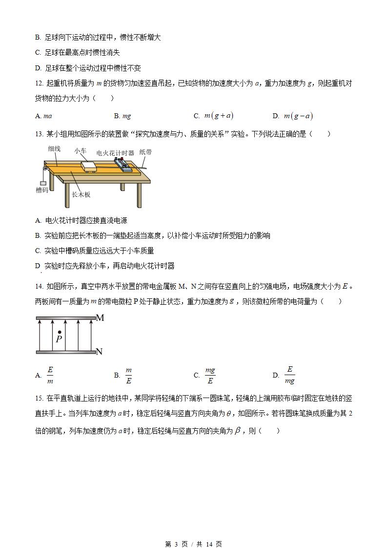 河北省2022年高中学业水平合格性考试物理5月真题试卷答案解析学考会考春考高考插图历年学考真题1