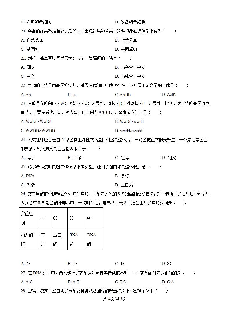 江苏省2022年高中学业水平合格性考试生物真题试卷答案解析学考会考春考高考插图历年学考真题2