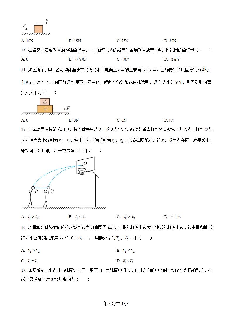 河北省2023年高中学业水平合格性考试物理5月真题试卷答案解析学考会考春考高考插图历年学考真题1