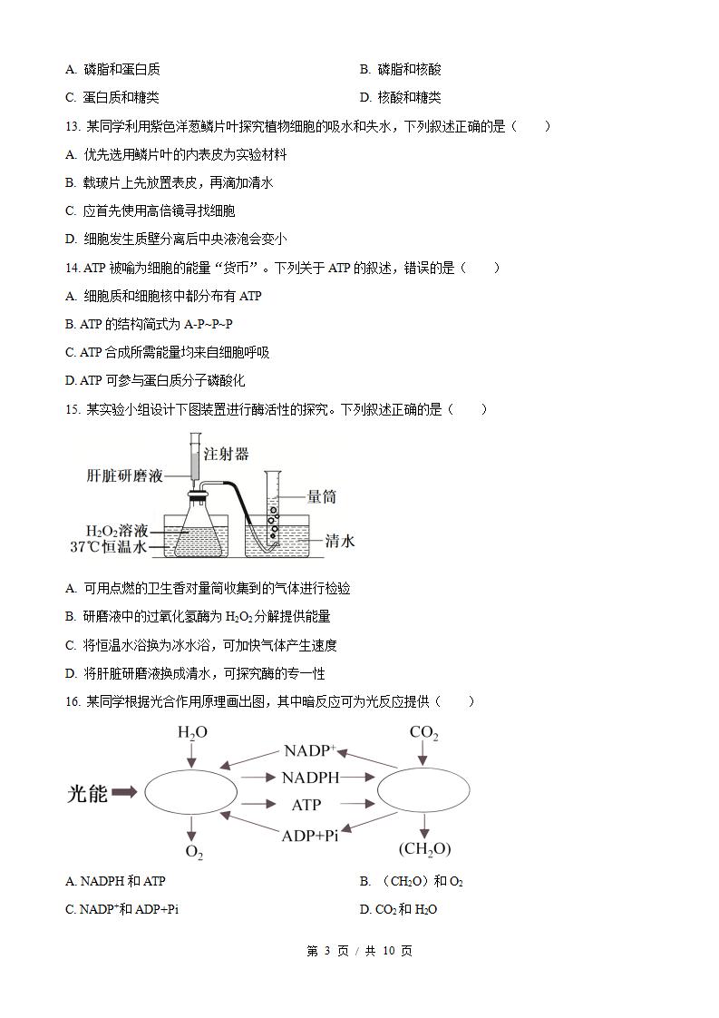 广东省2023年高中学业水平合格性考试生物7月真题试卷答案解析学考会考春考高考插图历年学考真题1