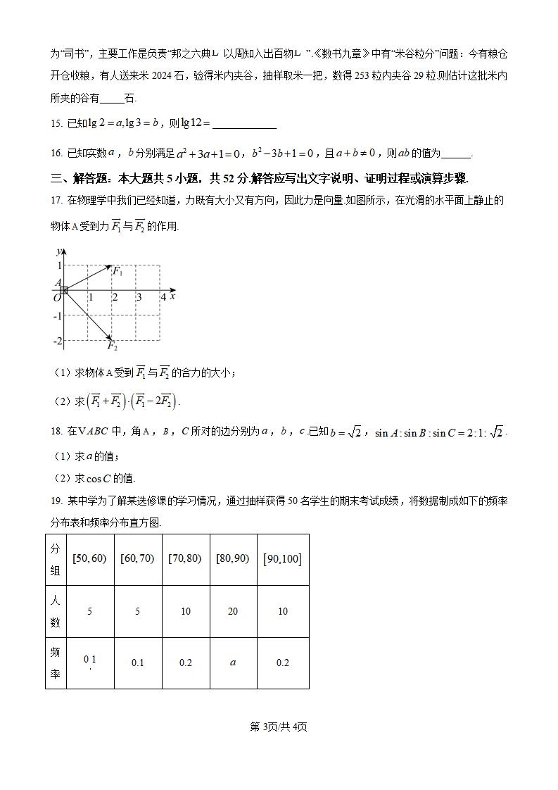 辽宁省2024年高中学业水平合格性考试数学1月真题试卷答案解析学考会考春考高考插图历年学考真题2