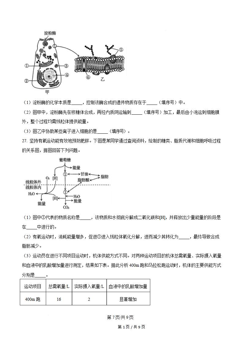 新疆2024年高中学业水平合格性考试生物6月真题试卷答案解析学考会考春考高考插图历年学考真题4