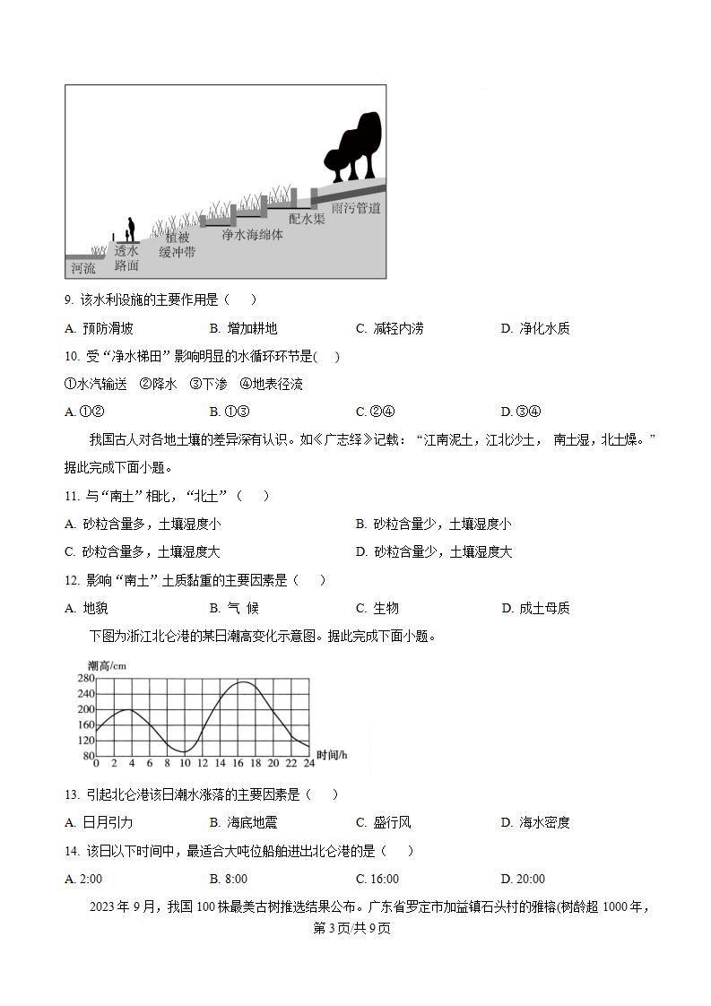 河南省2024年高中学业水平合格性考试地理真题试卷答案解析学考会考春考高考插图历年学考真题1