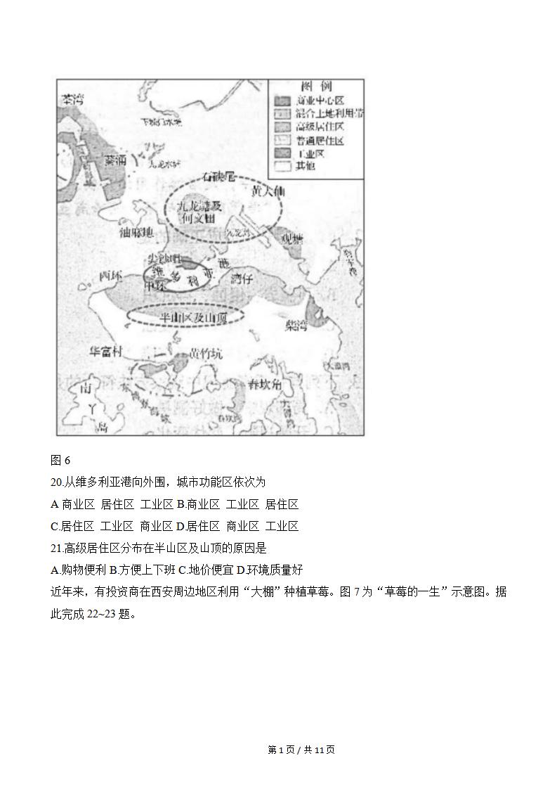 陕西省2024年高中学业水平合格性考试地理真题试卷答案解析学考会考春考高考插图历年学考真题2