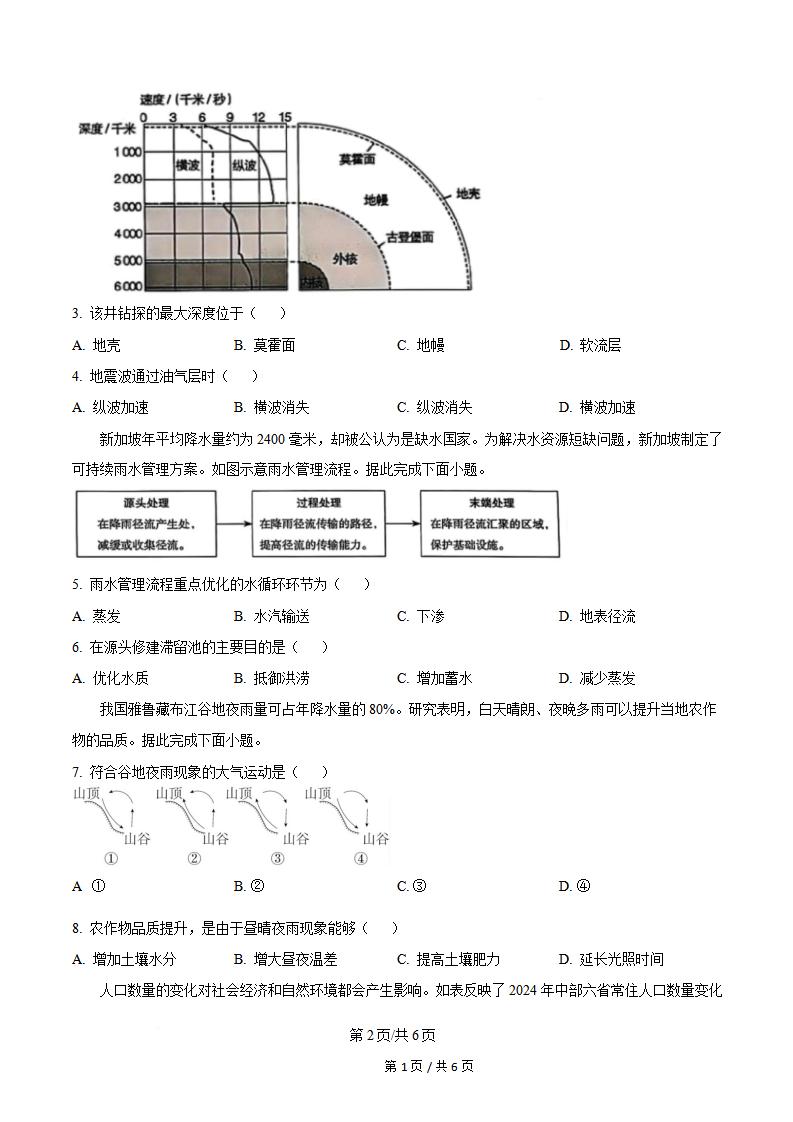 山西省2025年高中学业水平合格性考试地理真题试卷答案解析学考会考春考高考插图历年学考真题1