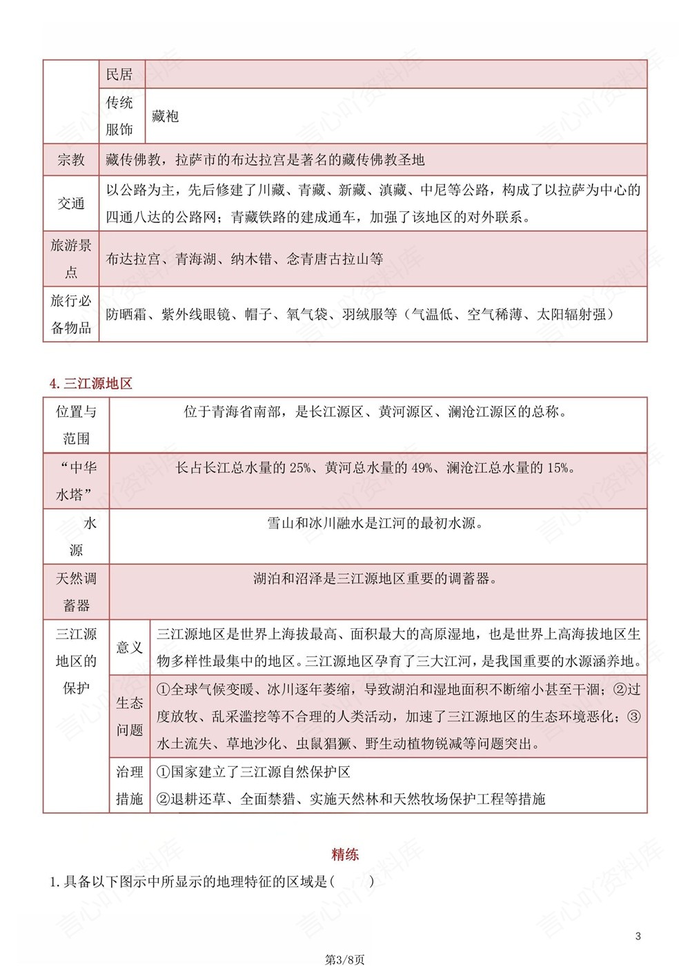 初中地理-八年级下人教版重难点知识归纳练习新版初二下册插图初中地理3