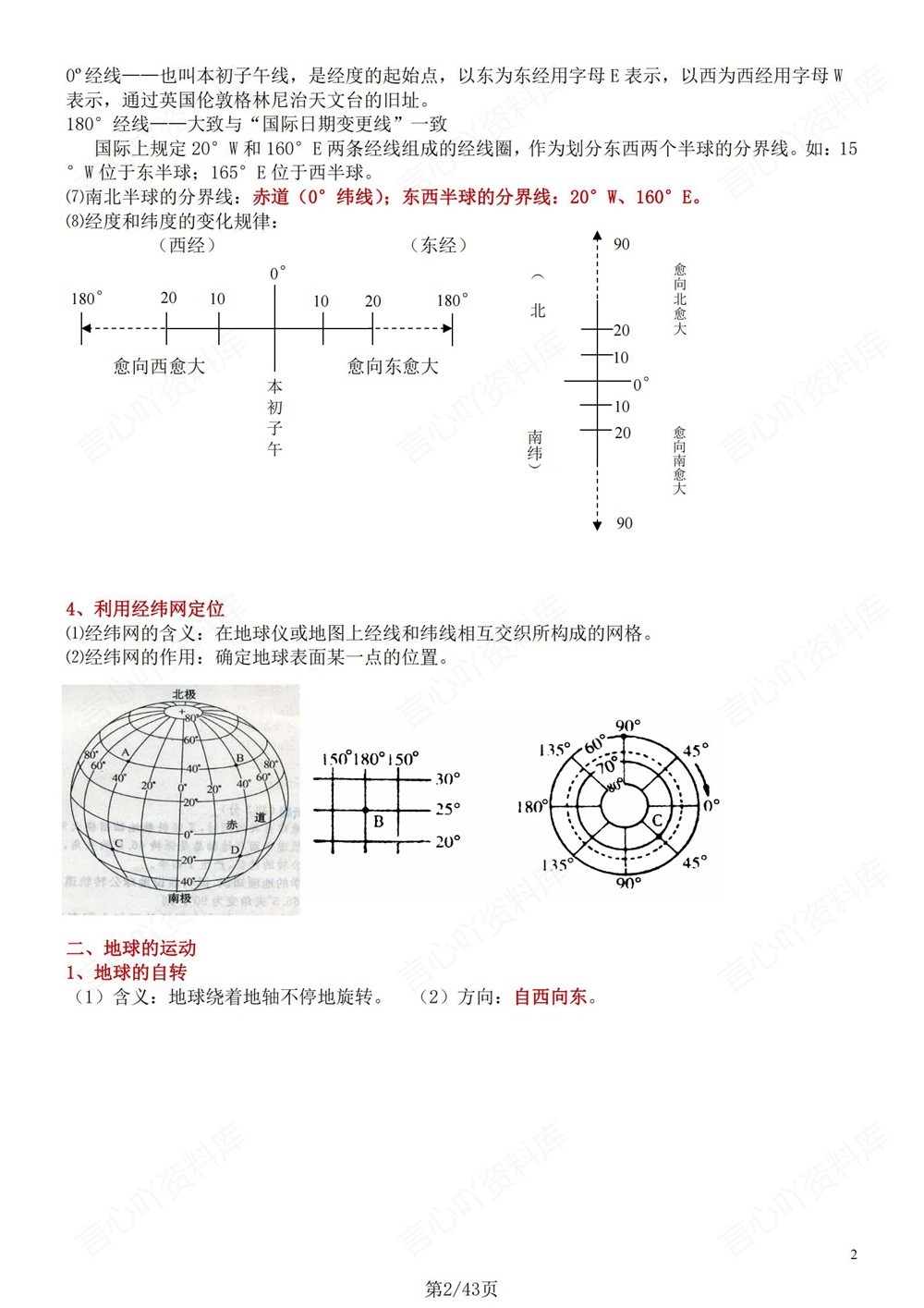 初中地理-会考复习会考重点知识汇编会考专项复习插图初中地理2