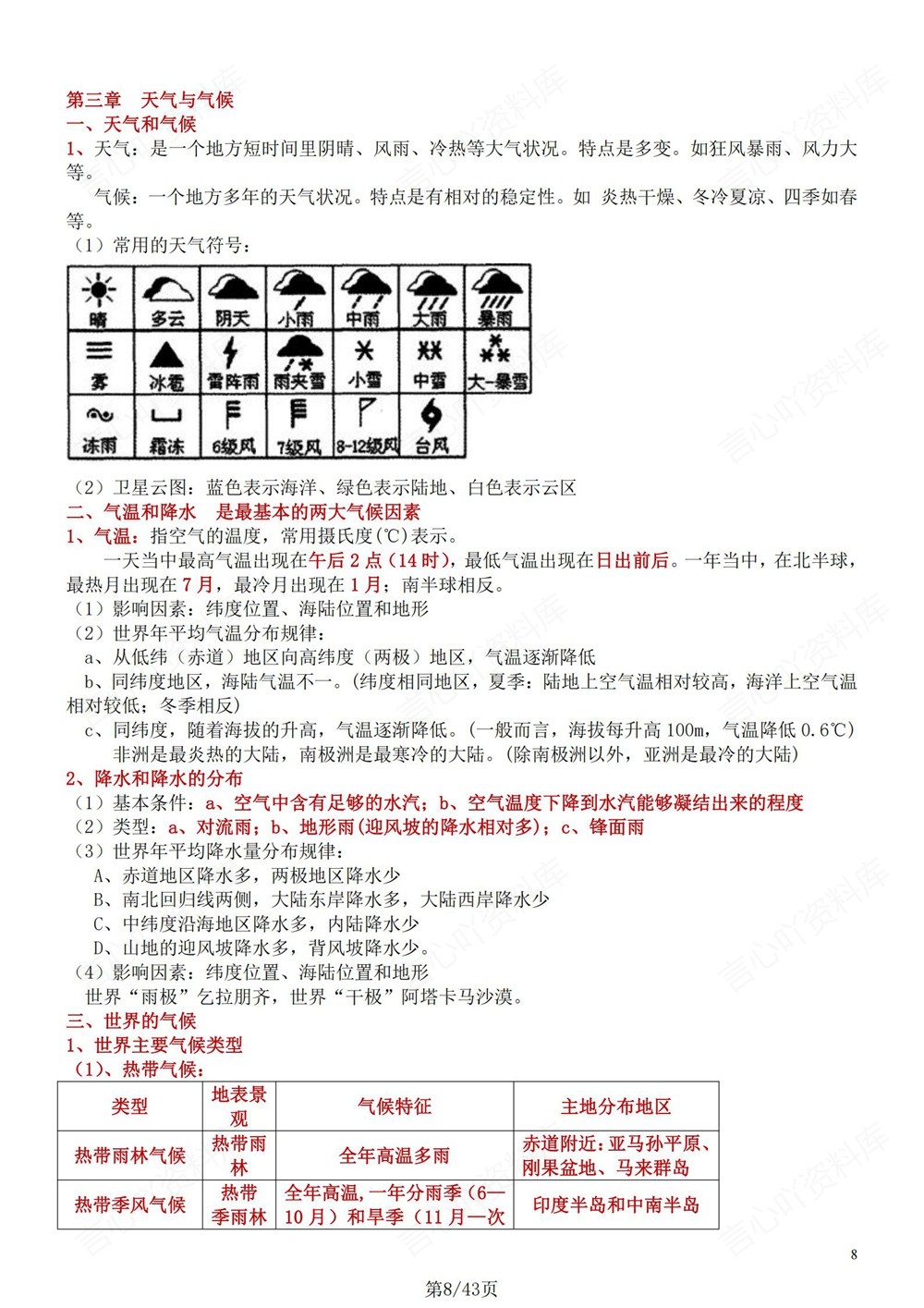 初中地理-会考复习会考重点知识汇编会考专项复习插图初中地理5