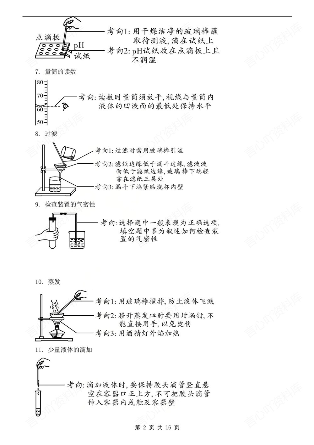 初中化学-中考复习考前识记知识归纳清单中考知识专项梳理插图初中化学2