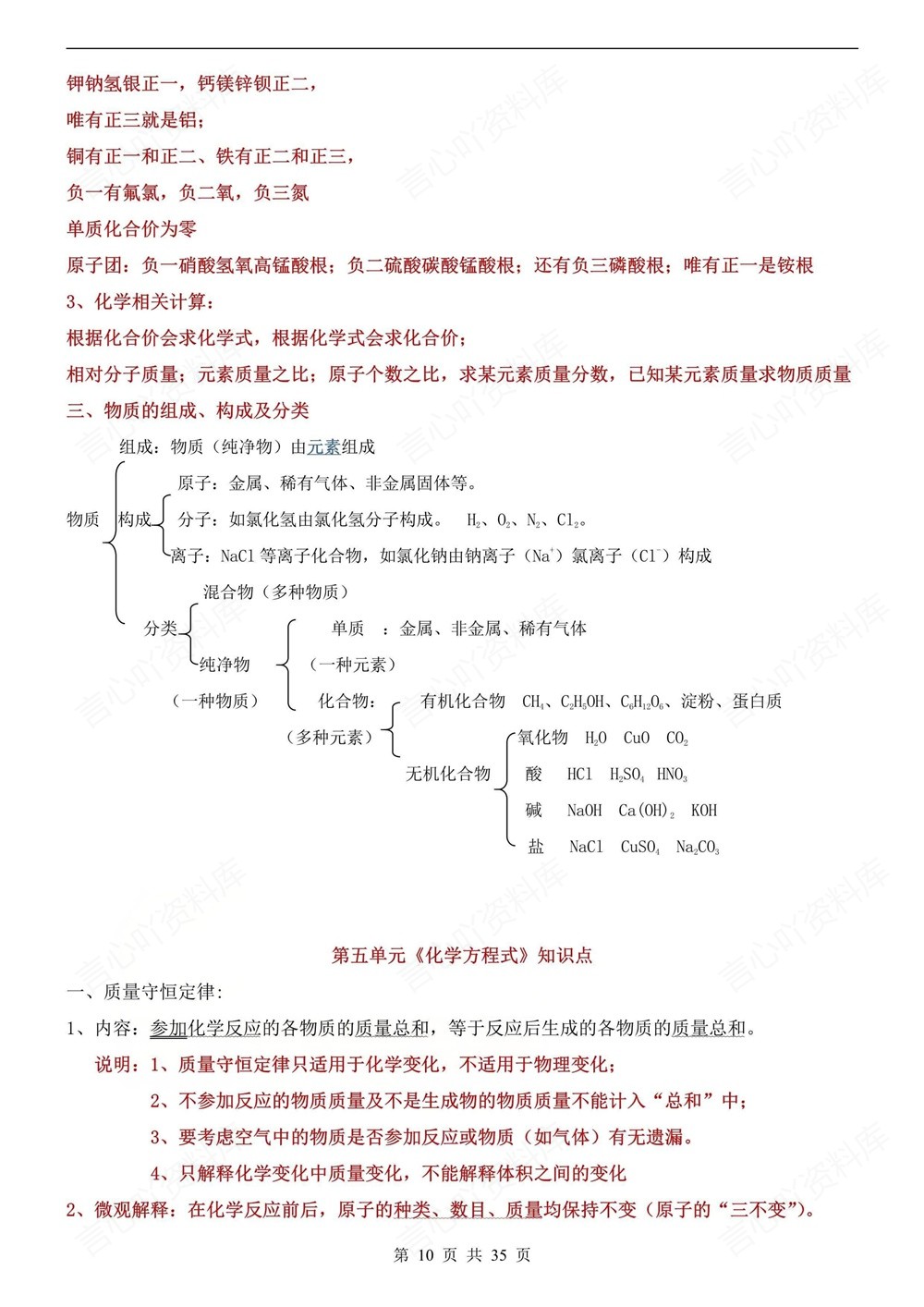 初中化学-中考复习常考常见知识归纳梳理中考专项专题复习插图初中化学6