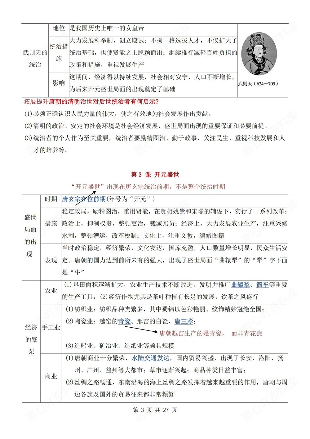 初中历史-七年级下单元重点知识归纳新教材初一下册插图初中历史3