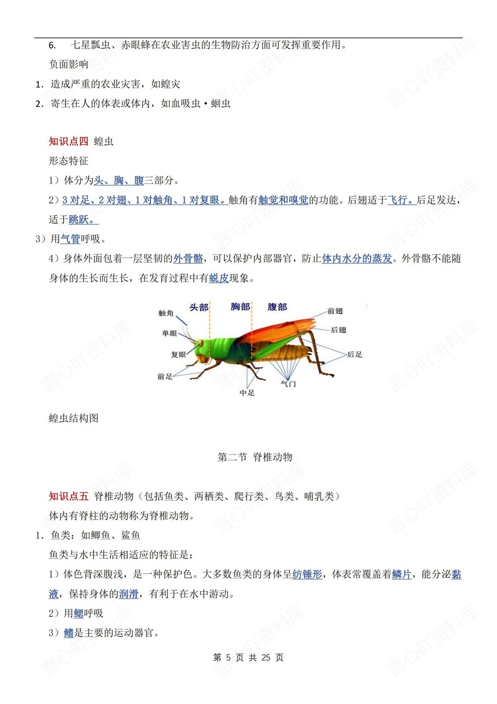 初中生物-七年级下苏科版单元重点知识归纳新教材初一下册插图初中生物4