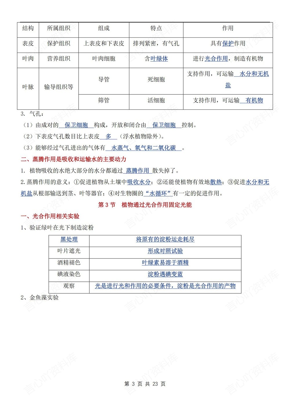 初中生物-七年级下济南版单元重点知识梳理新教材初一下册插图初中生物3