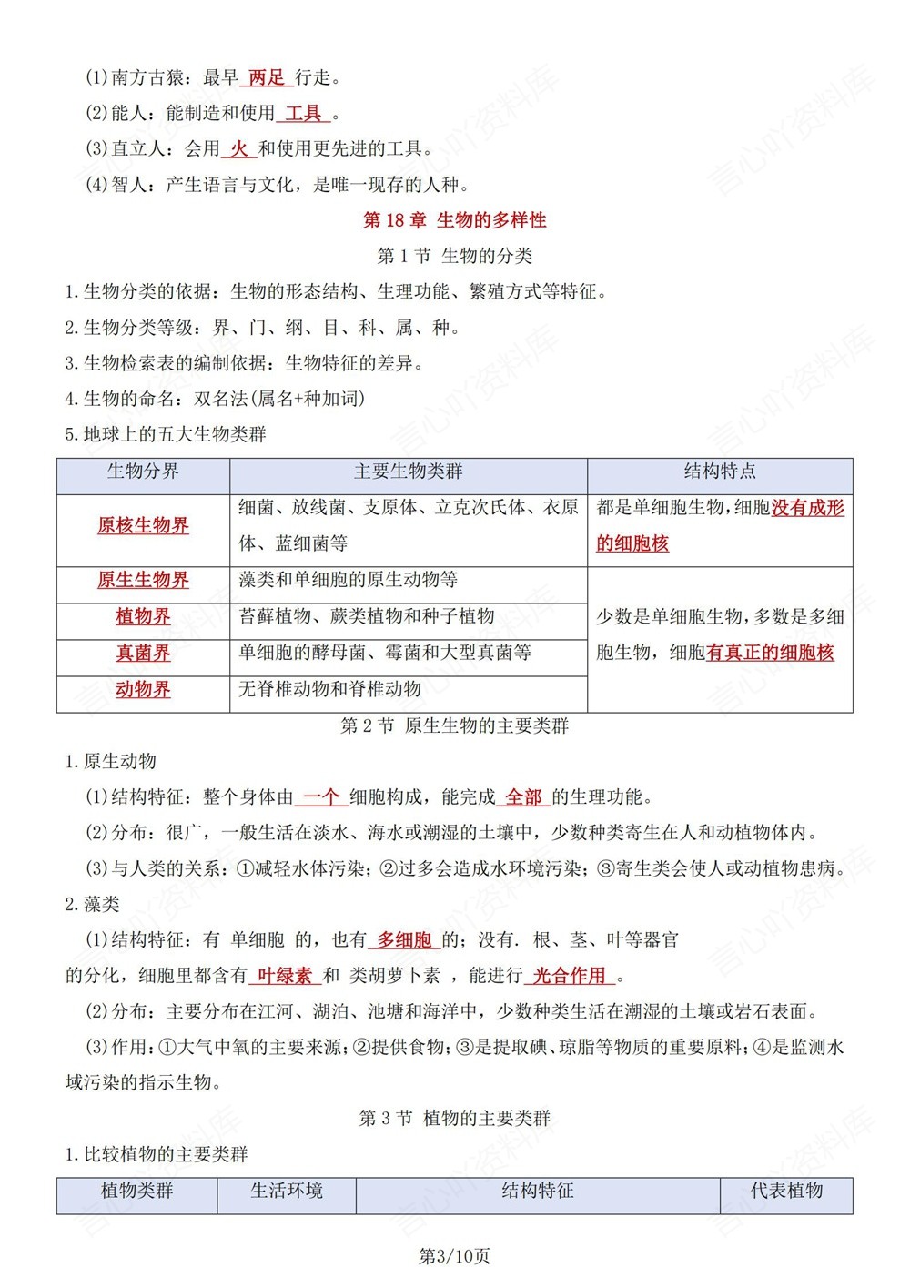 初中生物-八年级下北师大版单元重点知识梳理新版初二下册插图初中生物3