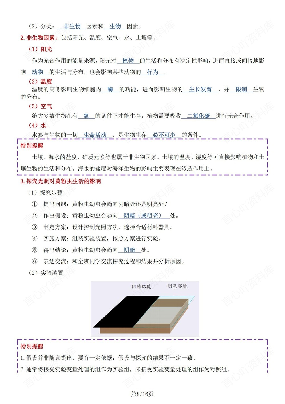 初中生物-八年级下济南版单元重点知识梳理新版初二下册插图初中生物5