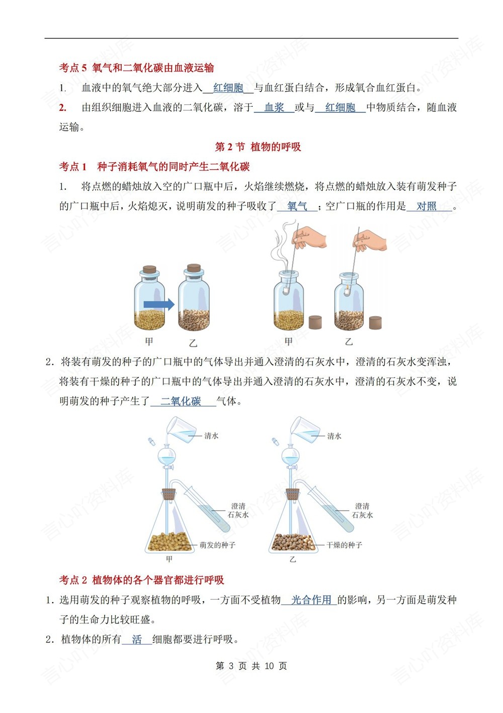 初中生物-七年级下单元重点知识梳理新教材初一下册插图初中生物3