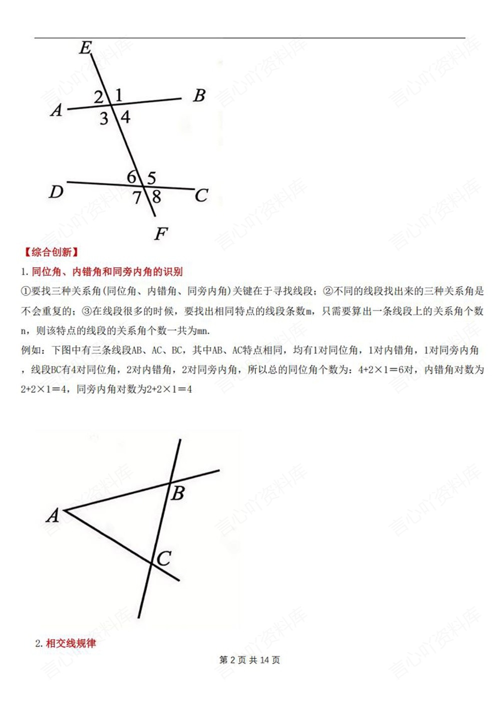 初中数学-七年级下人教版单元知识总结梳理新教材初一下册插图初中数学2